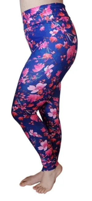Leggings Full Length Cobolt n Blooms