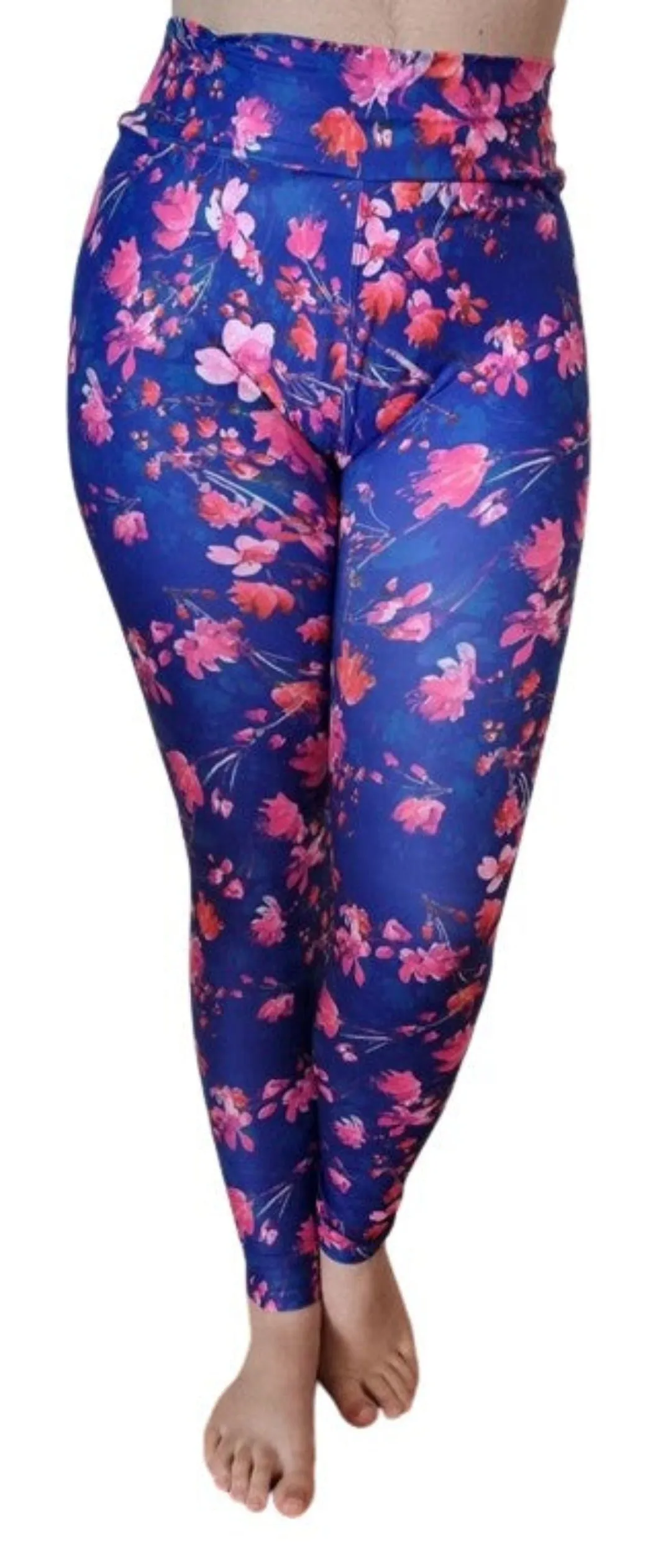 Leggings Full Length Cobolt n Blooms