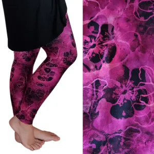 Leggings Full Length Magenta Garden
