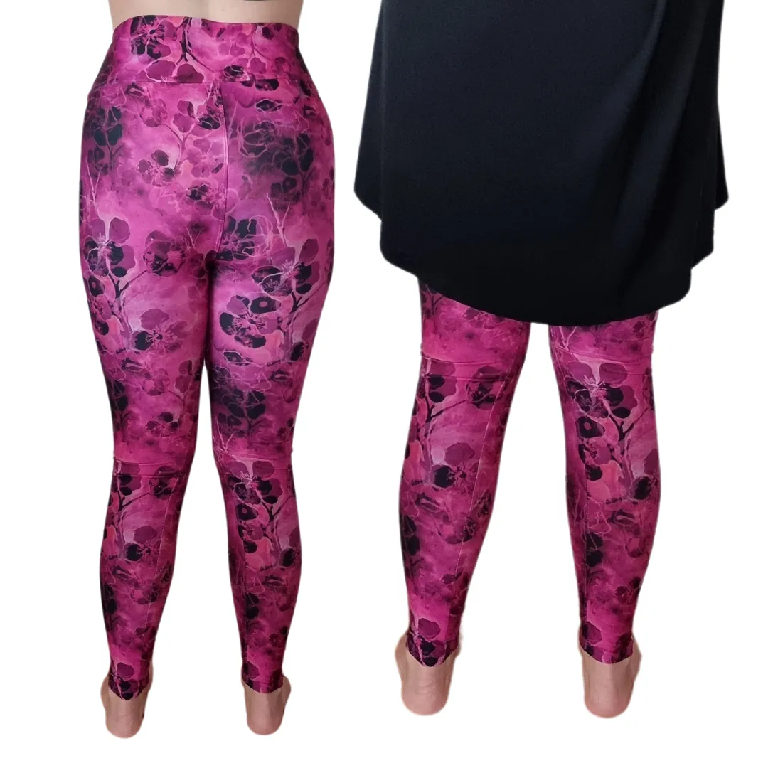 Leggings Full Length Magenta Garden