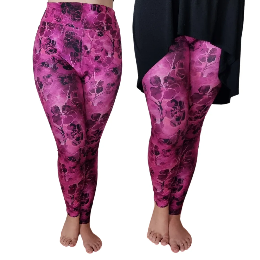 Leggings Full Length Magenta Garden