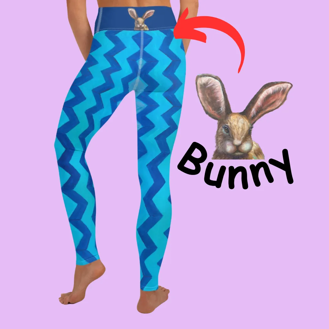 Leggings in Blue with Bunny
