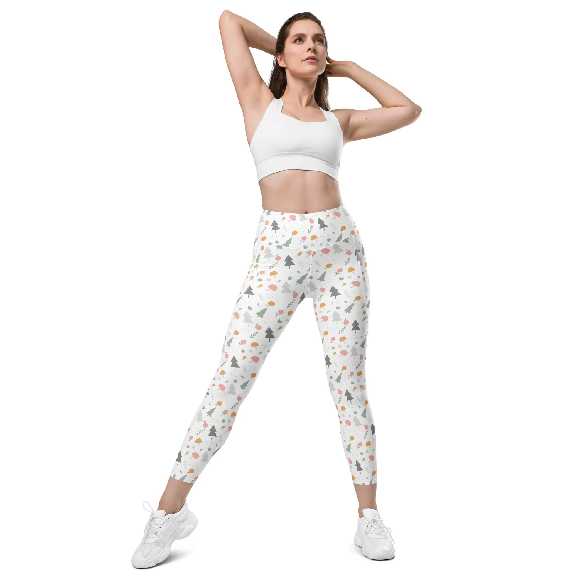 Leggings with pockets - White Christmas