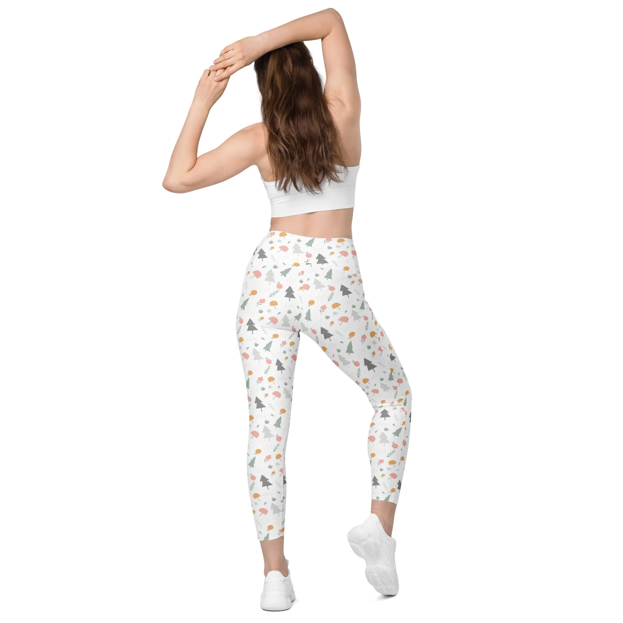 Leggings with pockets - White Christmas
