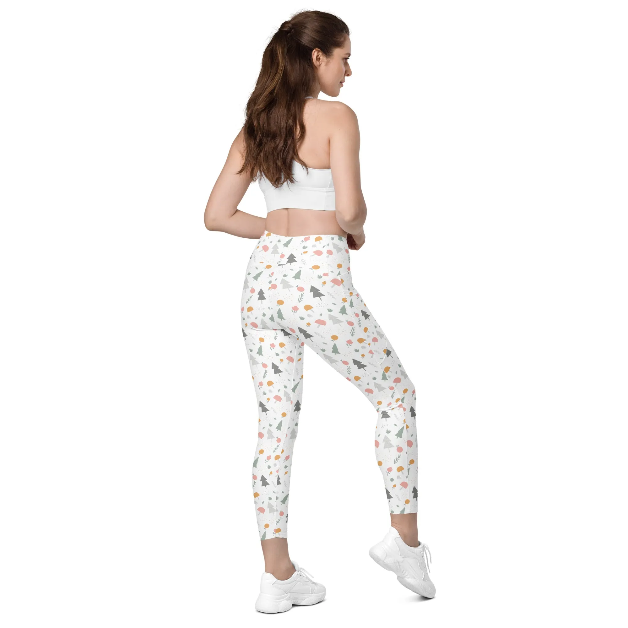 Leggings with pockets - White Christmas