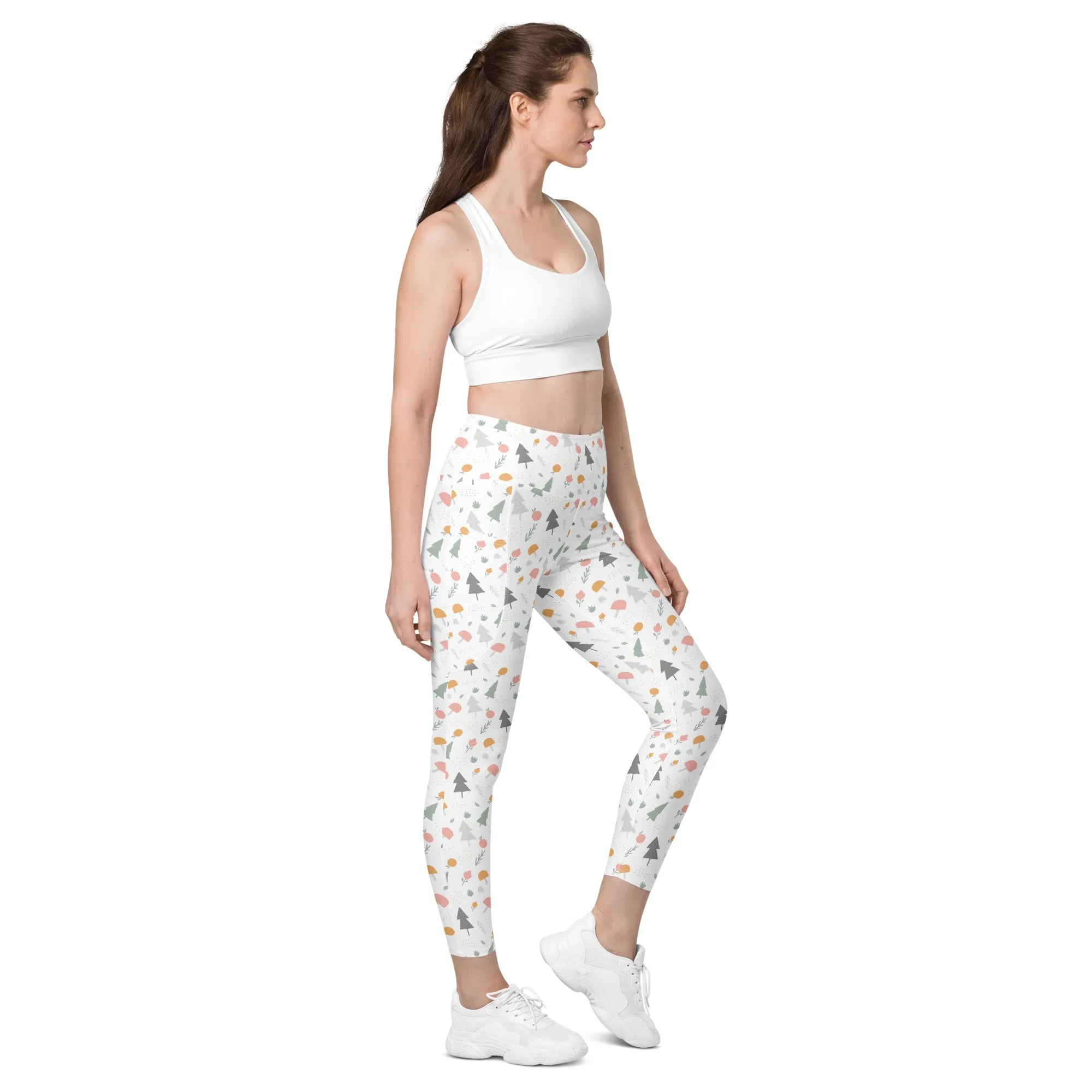 Leggings with pockets - White Christmas