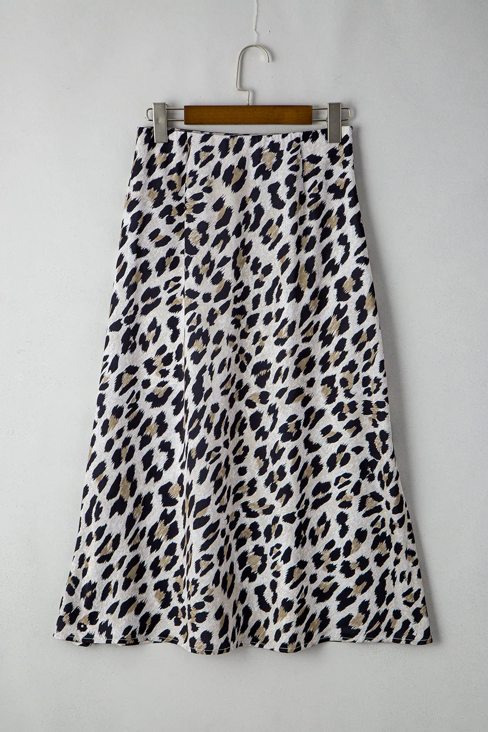 Leopard High Waist Midi Skirt