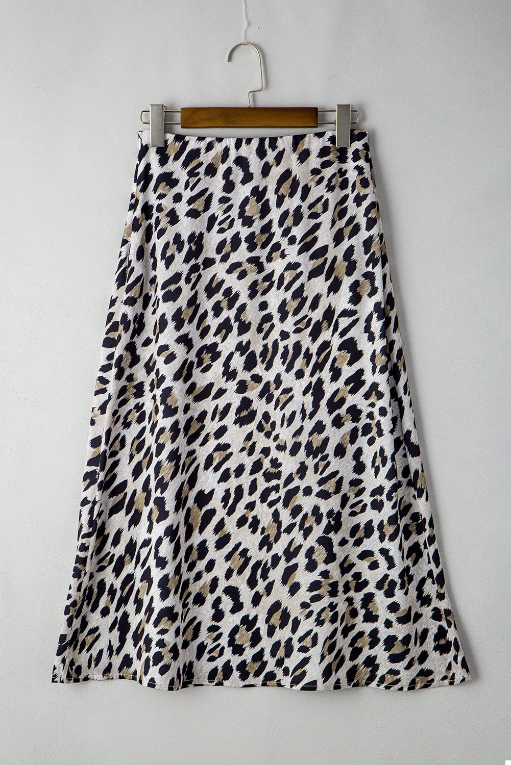 Leopard High Waist Midi Skirt