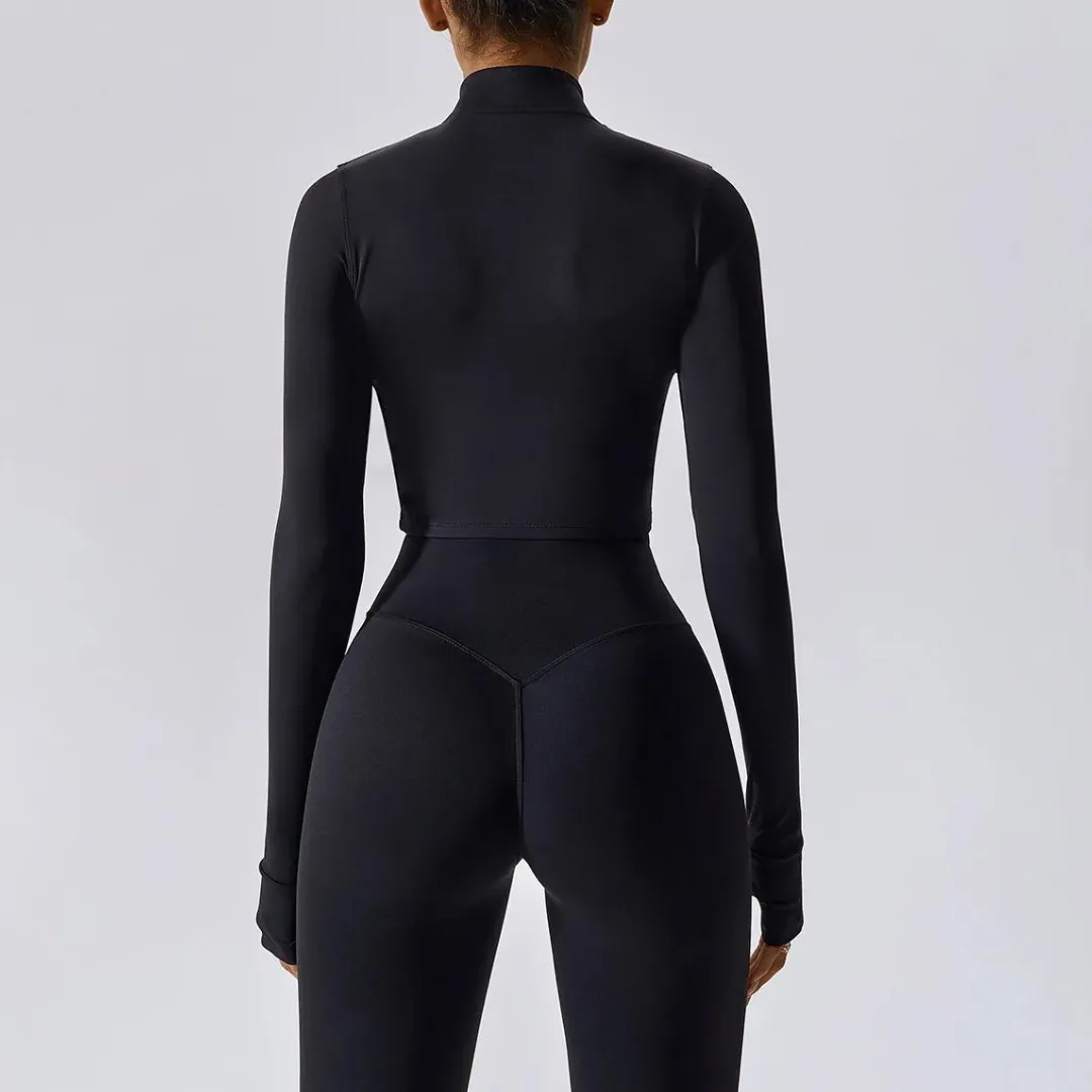 LETICIA CROPPED ZIPPER JACKET