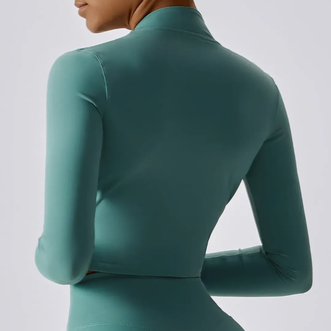 LETICIA CROPPED ZIPPER JACKET