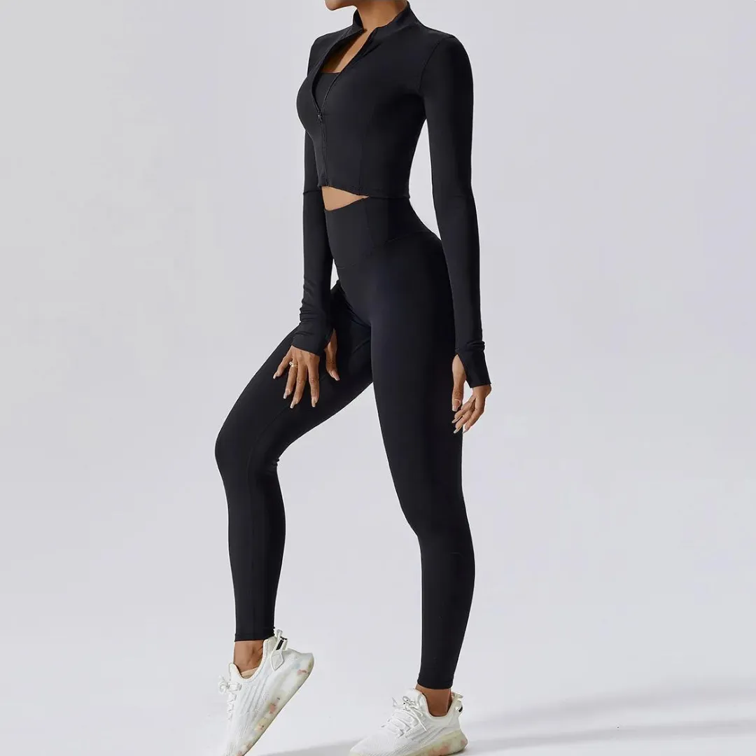 LETICIA CROPPED ZIPPER JACKET