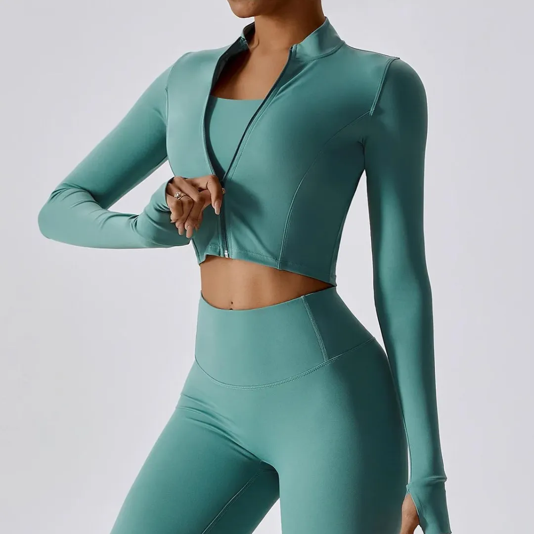 LETICIA CROPPED ZIPPER JACKET