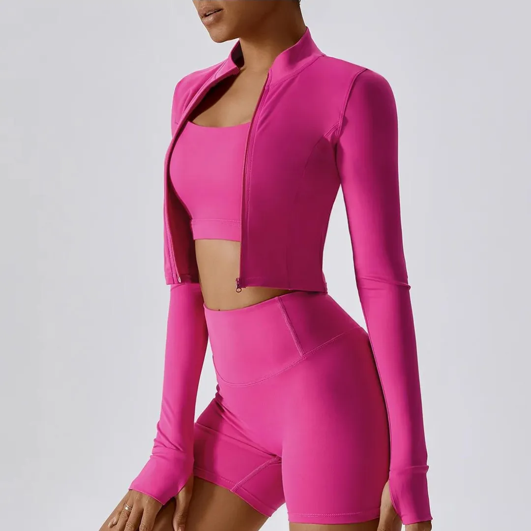 LETICIA CROPPED ZIPPER JACKET