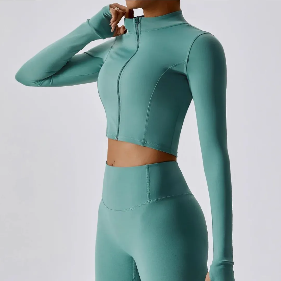 LETICIA CROPPED ZIPPER JACKET