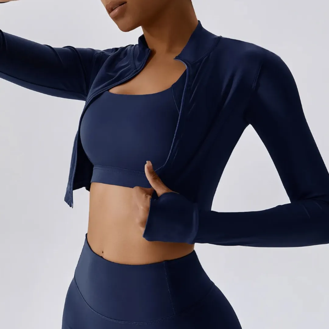 LETICIA CROPPED ZIPPER JACKET