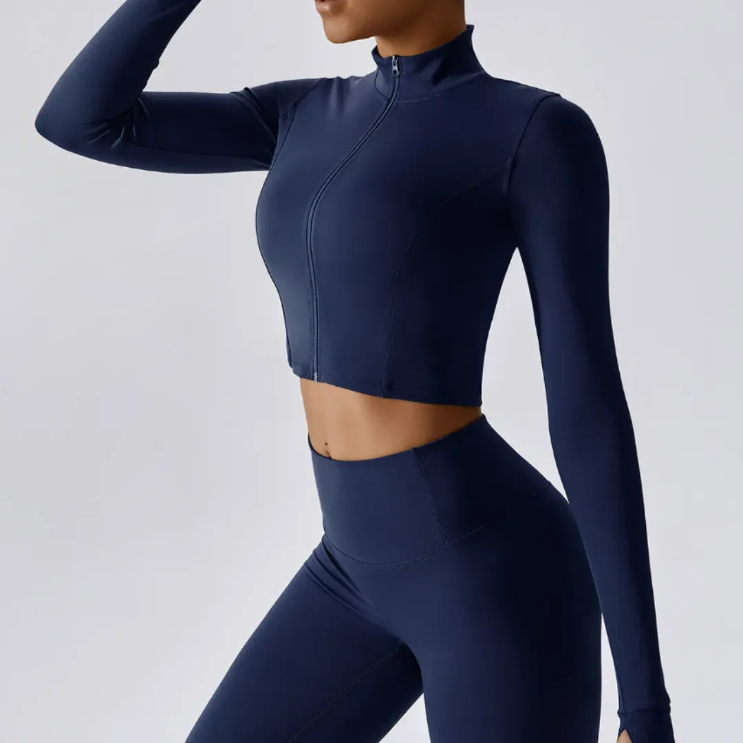 LETICIA CROPPED ZIPPER JACKET