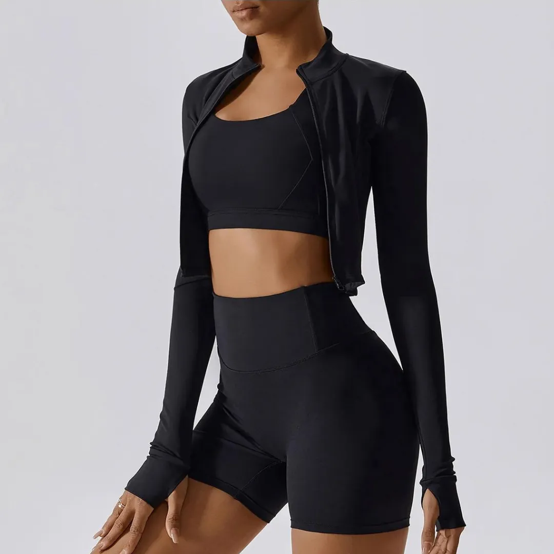 LETICIA CROPPED ZIPPER JACKET