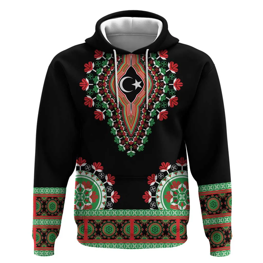 Libya Barbary Lion Zip Hoodie Dashiki Simple Style LT05