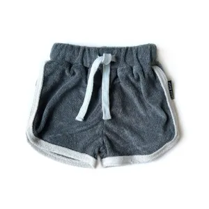 Little Bipsy Terry Cloth Track Shorts - Slate Blue