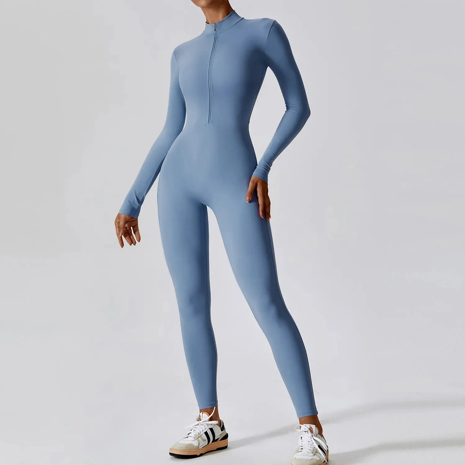 Long Sleeved Women's Zipper Jumpsuits