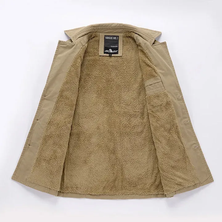 Louis - elegant insulated long trench coat for men