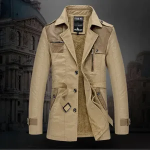 Louis - elegant insulated long trench coat for men