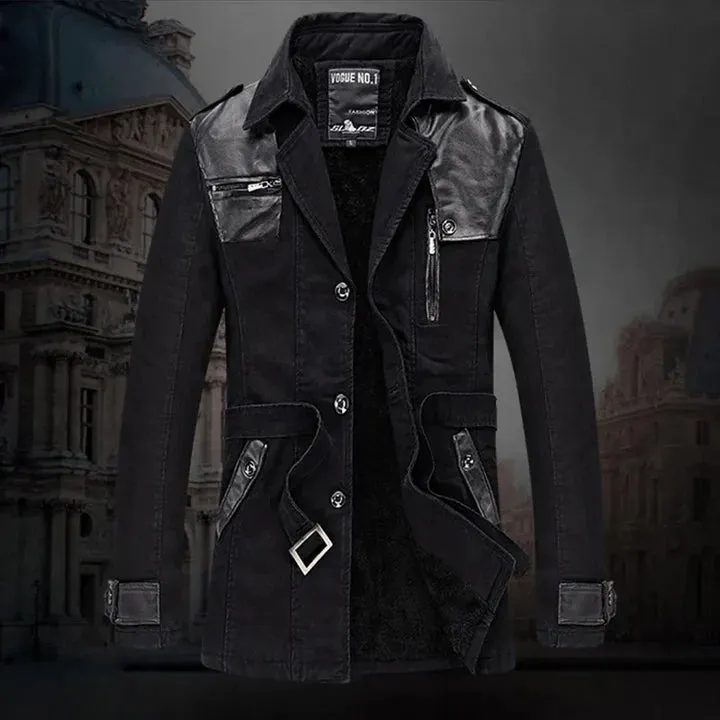 Louis - elegant insulated long trench coat for men