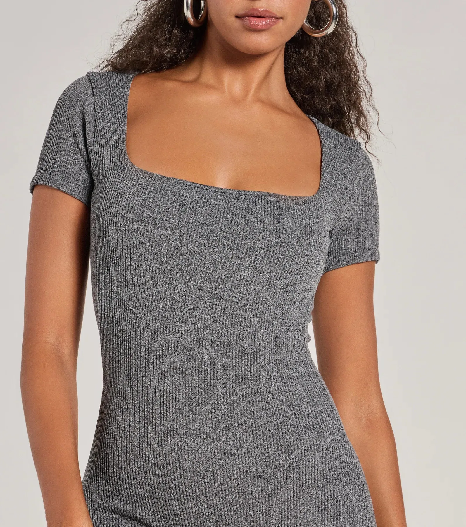 Lounge Moments Basic Short Sleeve Rib Knit Romper