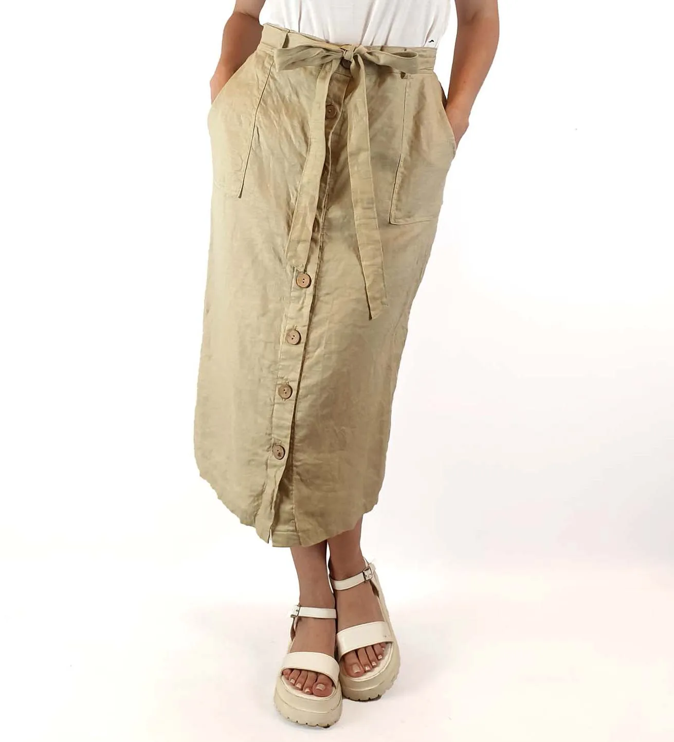 Lunar Label 100% linen skirt size S