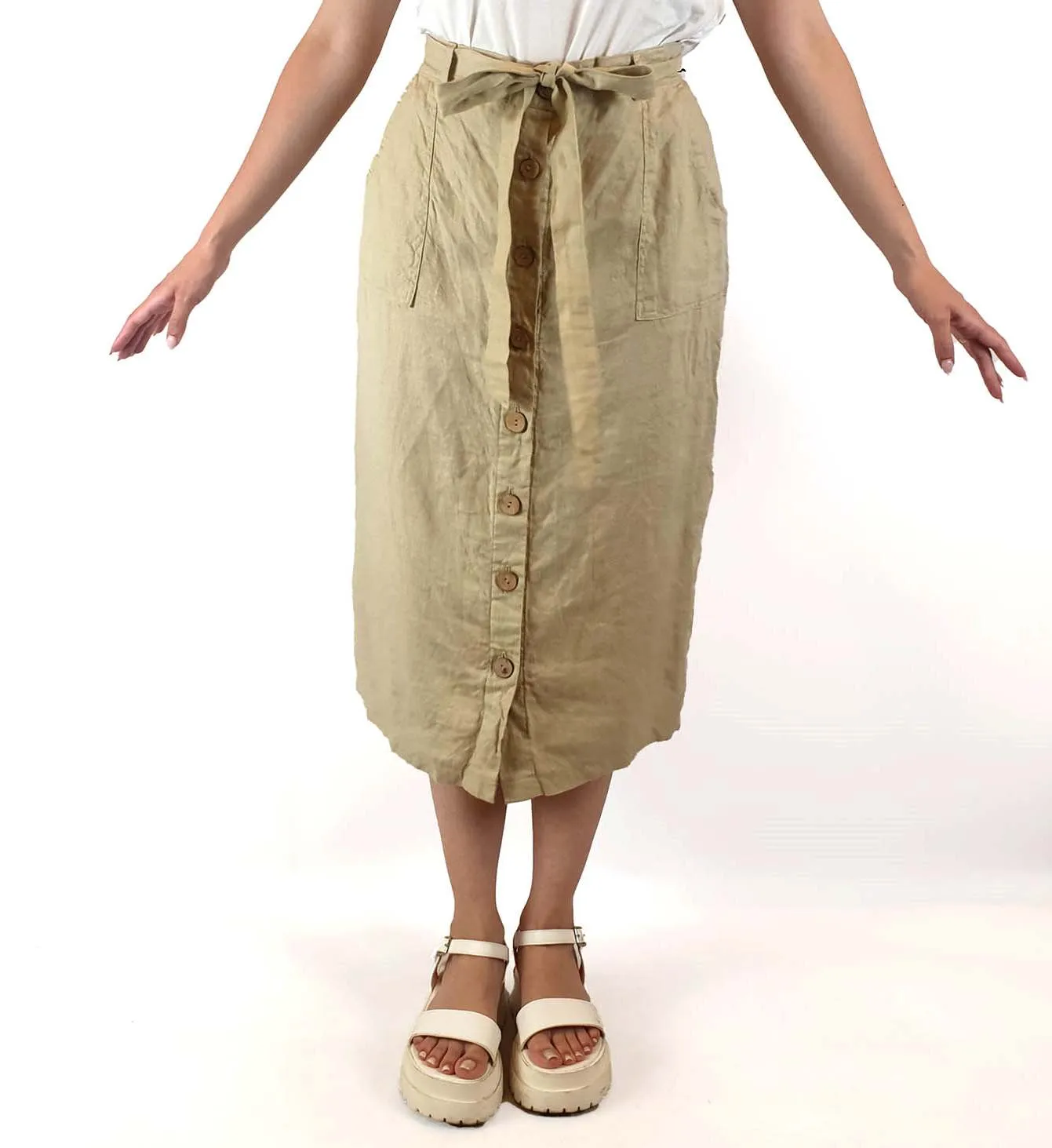 Lunar Label 100% linen skirt size S