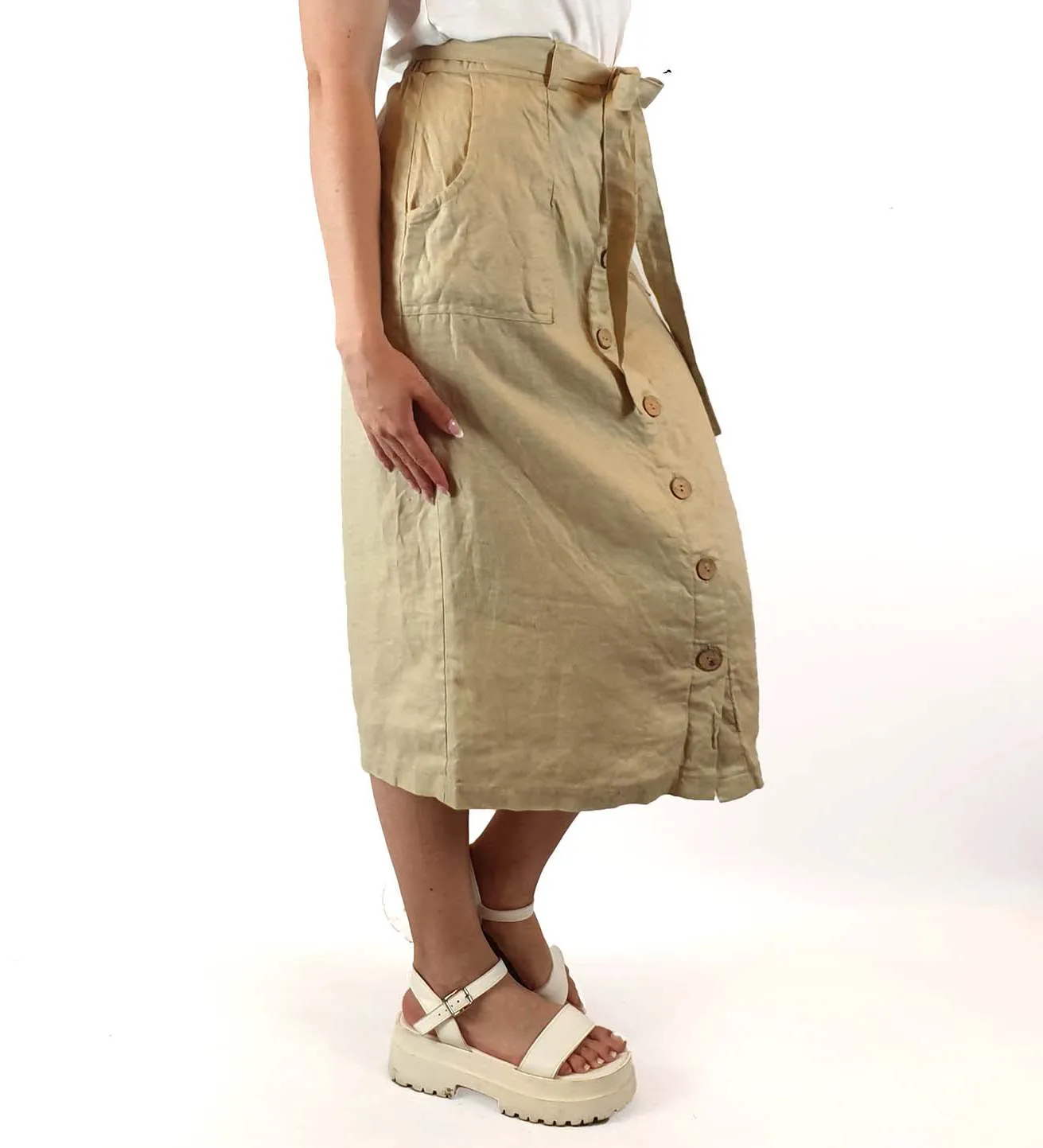 Lunar Label 100% linen skirt size S