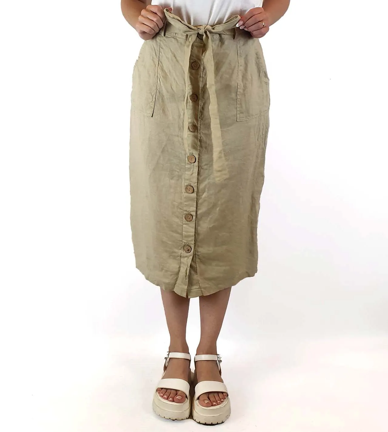 Lunar Label 100% linen skirt size S