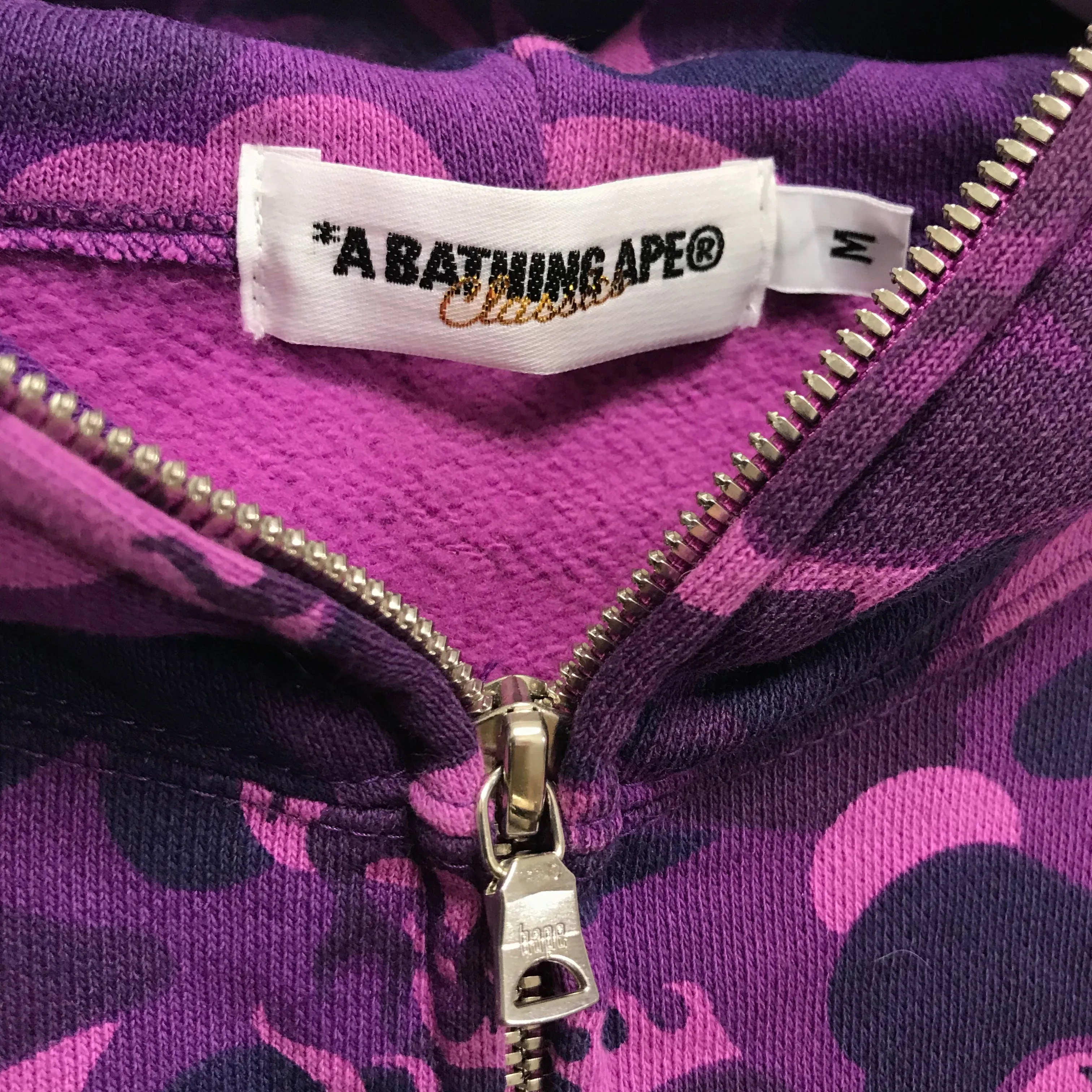[M] A Bathing Ape Bape Fire Flame Camo Full Zip Shark Hoodie