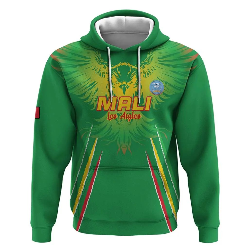 Mali Football Custom Zip Hoodie Go Eagles - Green Color LT15