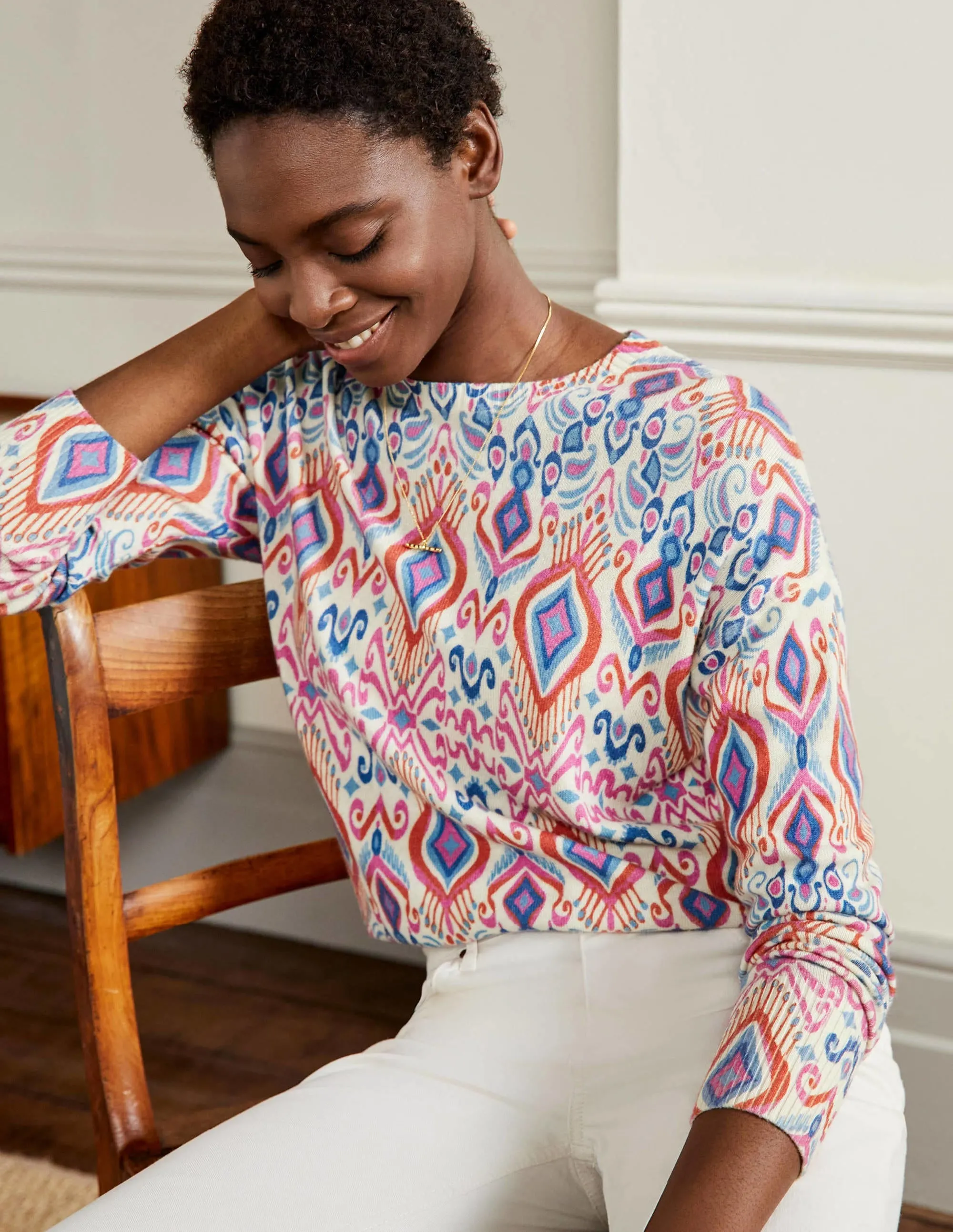 Margot Cashmere Jumper-Ikat Paradise