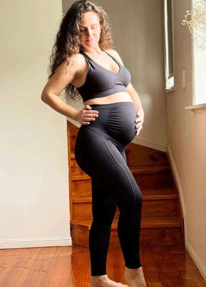 Maternity Leggings with Pocket Full Length–Black