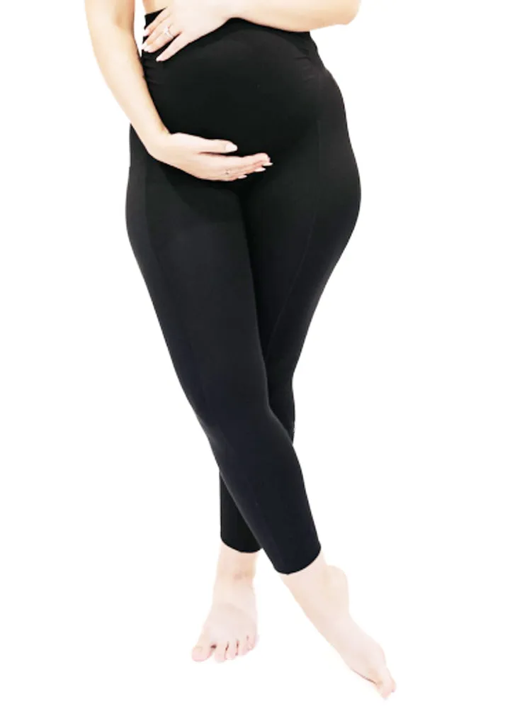 Maternity Leggings with Pocket Full Length–Black