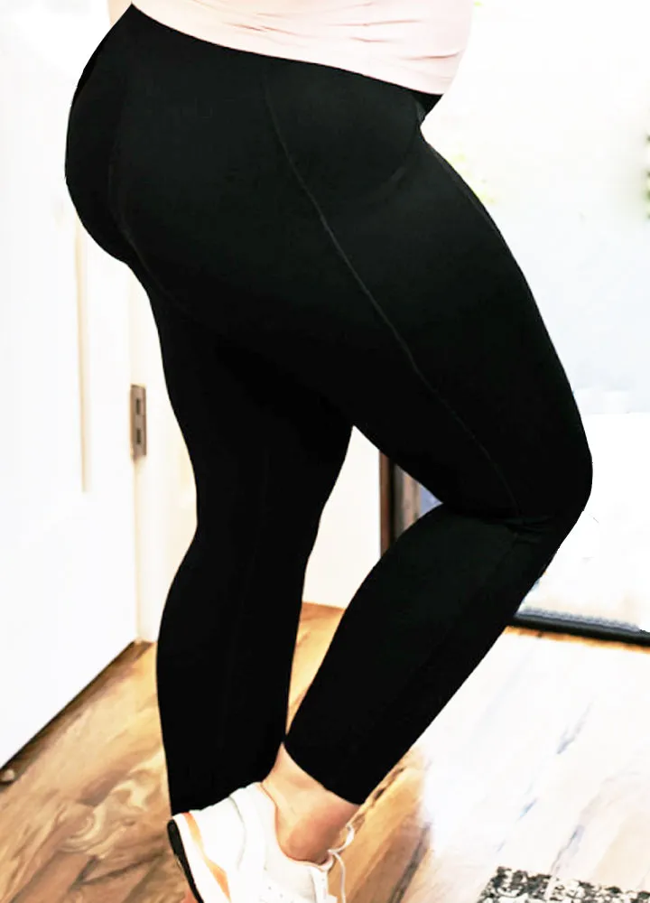 Maternity Leggings with Pocket Full Length–Black