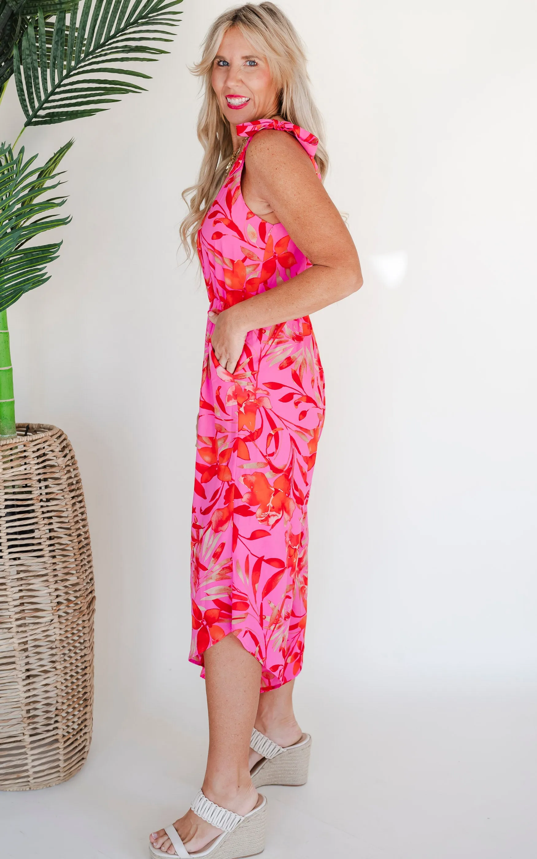 Miami Nights Tie Shoulder Slanted Jumpsuit - Final Sale