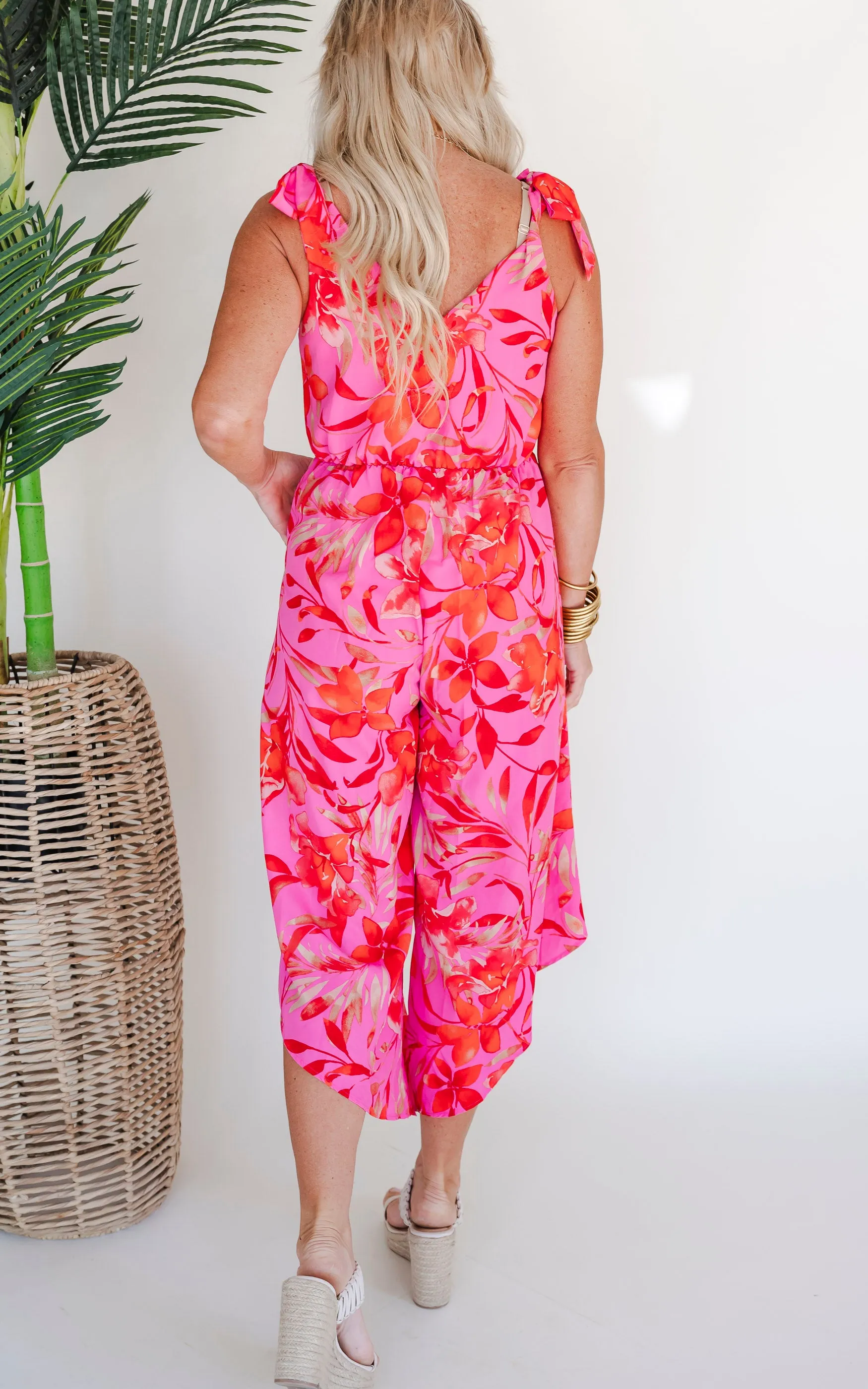 Miami Nights Tie Shoulder Slanted Jumpsuit - Final Sale