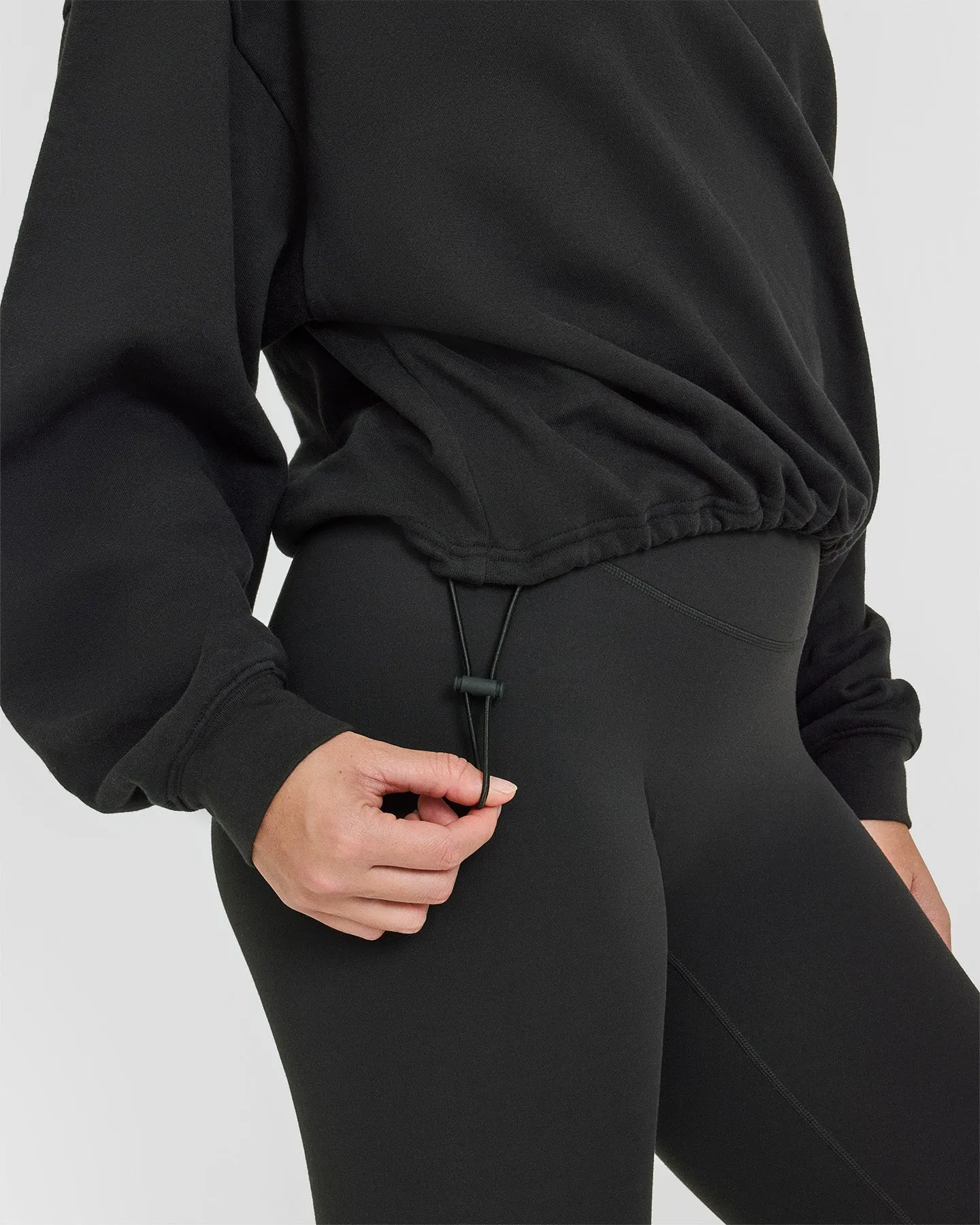 Mid Weight 1/4 Zip Sweatshirt | Soft Black