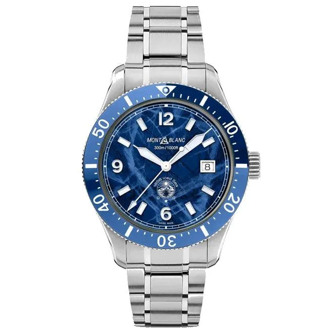 MONTBLANC WATCH 1858 ICED SEA DATE 41MM Blue Automatic Steel 129369