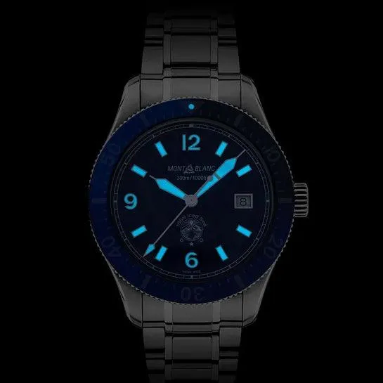 MONTBLANC WATCH 1858 ICED SEA DATE 41MM Blue Automatic Steel 129369
