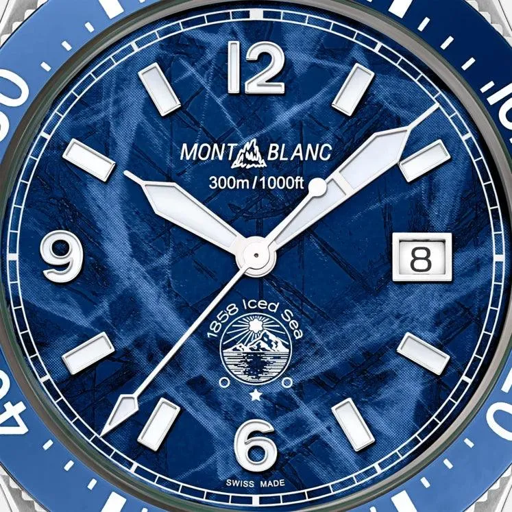 MONTBLANC WATCH 1858 ICED SEA DATE 41MM Blue Automatic Steel 129369