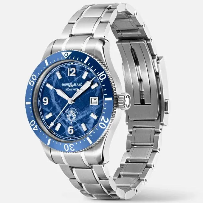 MONTBLANC WATCH 1858 ICED SEA DATE 41MM Blue Automatic Steel 129369