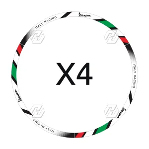 Motorcycle 12&quot; Wheel Reflective Sticker Kit Case for Vespa GTS GTV 250 300 Sprint 50 150 Rim