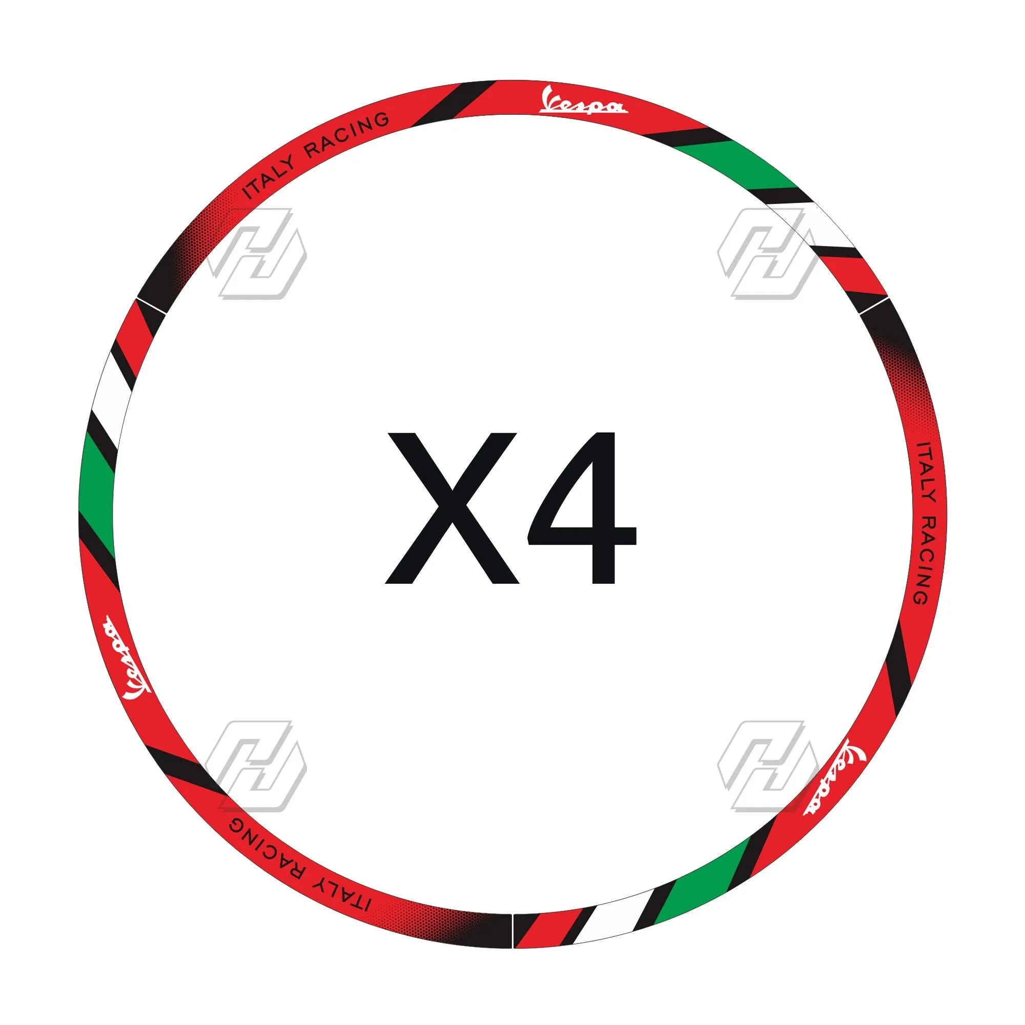 Motorcycle 12&quot; Wheel Reflective Sticker Kit Case for Vespa GTS GTV 250 300 Sprint 50 150 Rim