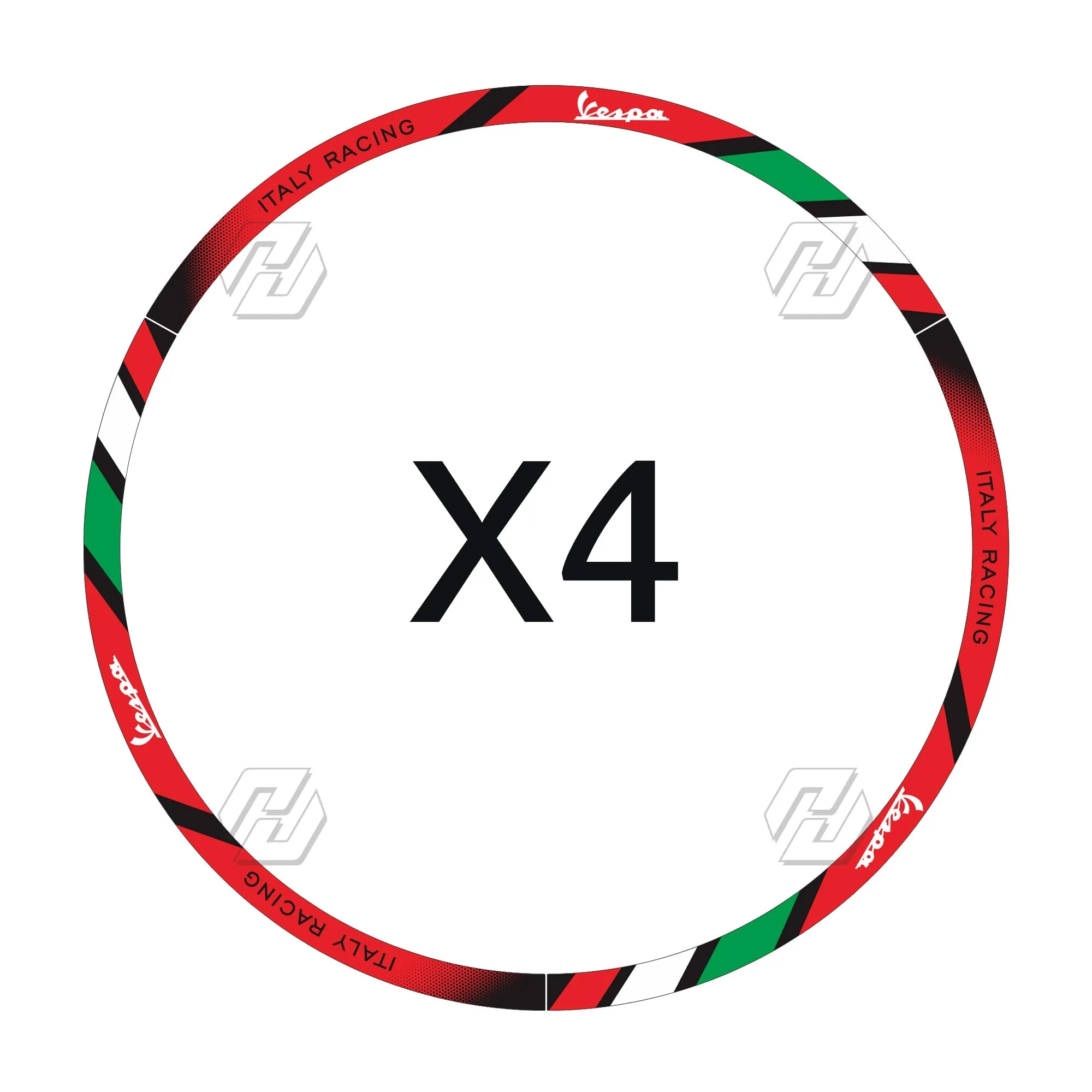 Motorcycle 12&quot; Wheel Reflective Sticker Kit Case for Vespa GTS GTV 250 300 Sprint 50 150 Rim
