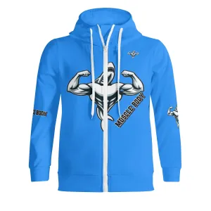 Muscle Body Zip Turtleneck Hoodie Streetwear