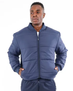 Navy Padded Bomber Jacket